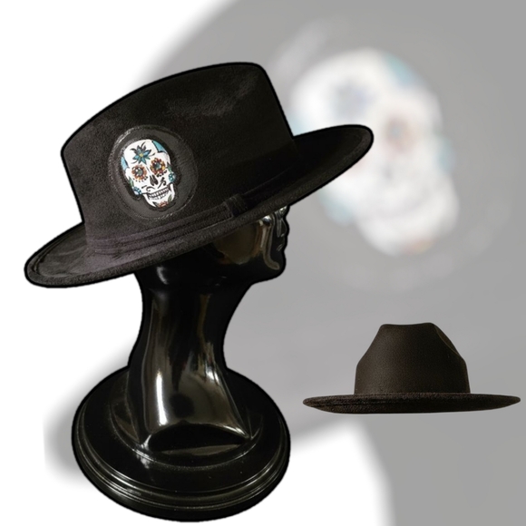 Black Hat with Skull Art